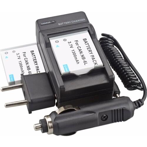 PROBTY 2Pcs NB-6L NB 6L NB6L Battery + DC Charger Kit For Canon IXUS 85 IS IXUS 95 IS IXY 110 IS PowerShot D10 S90 SD1200 Camera