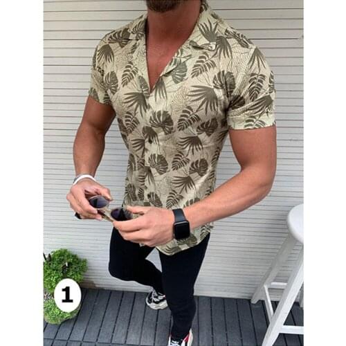 2020 New Mens Summer Short Sleeve Shirt Casual Loose Lapel Beach Shirts Fashion Basic Daily Office Oversize M-3XL Hawaii Style