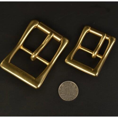 DIY leather craft 40mm inner width roller tri glide pin buckle solid brass material 3pcs/lot