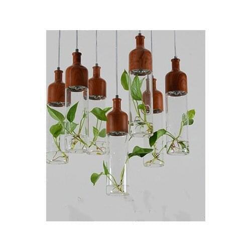 Nordic plant glass chandelier three creative personality simple modern restaurant bar light Postage free