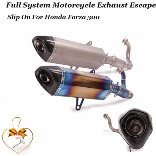Full System Slip On For Honda FORZA300 350 2018 2019 Motorcycle Titanium Alloy Exhaust Modified Escape Muffler
