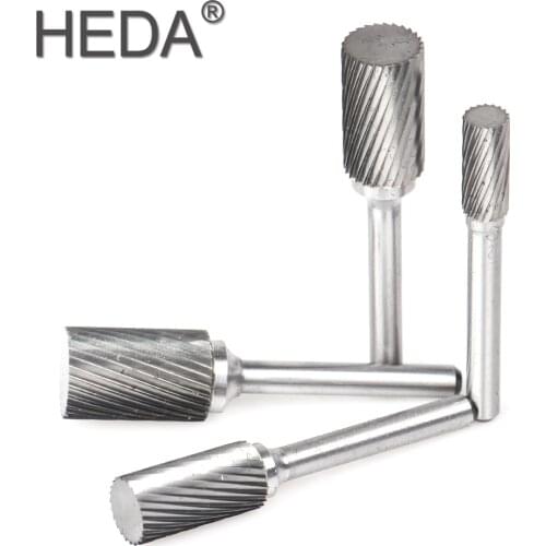 06mm-16mm A-Series Spiral Grooved Tungsten Carbide Rotary Cutter File Round Shank Burr Bit CNC Engraving For Metal Grinding