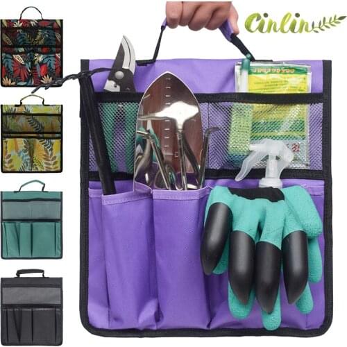 Garden Tool Oxford Cloth Bag Pockets Pouch Outdoor and Indoor Hand Bag for Gardening Bench or Portable Garden Kneeler Stools