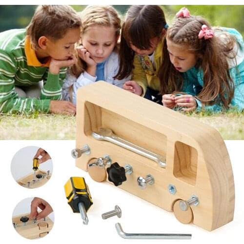 Montessori Twist Screws Busy Board Bus Screw Workbench Teaching Aids For Toddlers Hand-eye Coordination Grasping Ability Trainin
