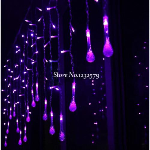 4m Wavy LED String Strip Christmas Holiday Curtain Fairy Lights 96 SMD 18 Water Drop 110V/220V Wedding Decoration