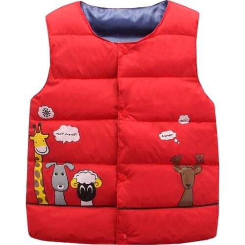 Childrens Vest for the Girl Boy Waistcoat Lightweight Autumn Winter Toddler Giraffe Pattern Sleeveless Jackets Kids Vest Coats