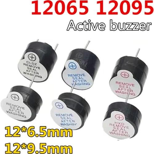 10pcs/lot 12065 12*6.5mm 12095 12*9.5mm Active buzzer 3V/5V/12V Active Buzzer Magnetic Long Continous Beep Tone
