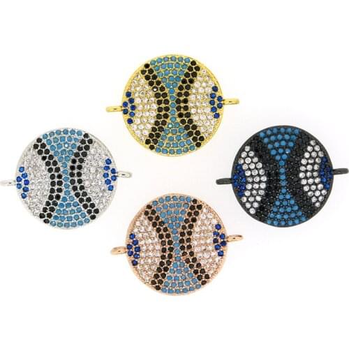 10pcs New Style Cubic Zirconia Charm Connector For Necklace Pave Micrro Cz Polygon Connector For DIY JEWELRY