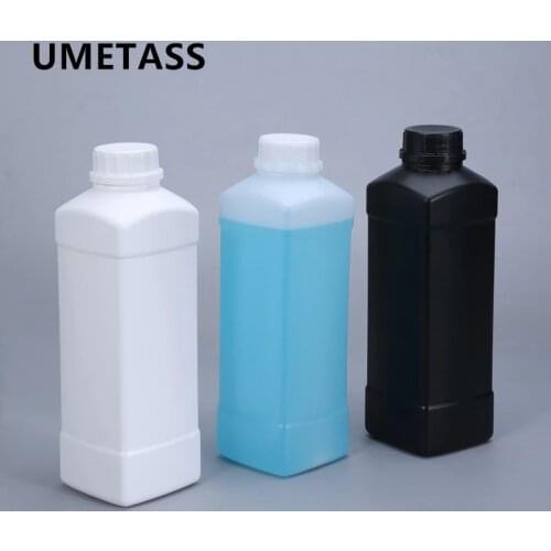 1000ML Empty Square plastic bottle with lid Food Grade HDPE container for shampoo Lotion paint refillable bottles 1PCS
