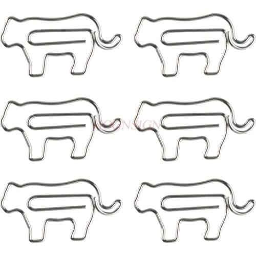 12pcs Seal Paper Clip Shape Paper Clip Cartoon Pin Shaped Paper Clip Silver Pin