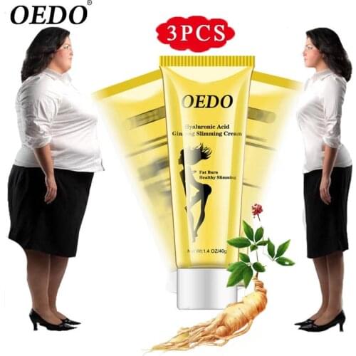 3PCS Hyaluronic Acid Ginseng Slimming Cream Reduce Cellulite Lose Weight Burning Fat Health Care Cream Body Skin Whitening Cream