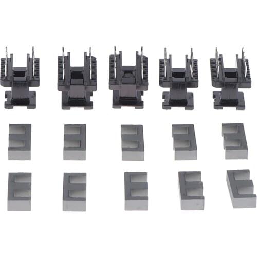 5 Sets EE19 5 With 5pin Transformer Bobbin PC40 Ferrite Core Vertical