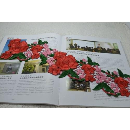 50*12cm (1pieces/lot)chinese style color patches Wedding Bridal Embroidery Lace patch Sewing Lace Applique