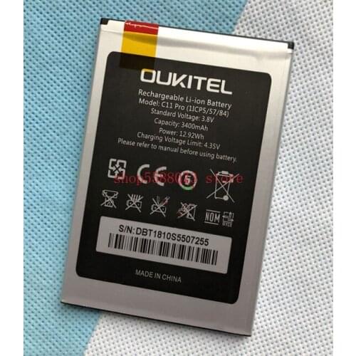 OUKITEL C11 Pro phone battery 3400mah 3.8V for OUKITEL C11 Pro 5.5 inch 18:9 Android 8.1 Phone-Free shipping