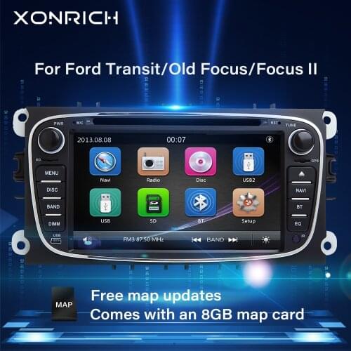 Xonrich AutoRadio 2 Din Car DVD Player For Ford Focus 2 S-Max C-Max Mondeo 4 Transit ConnetGalaxy Kuga Multimeida GPS Navigation