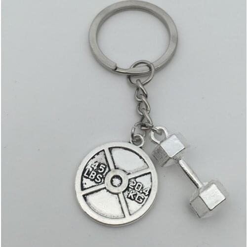45lbs WEIGHT & Dumbbell Charm Keychain * Fitness Crossfit Bodybuilding Gym