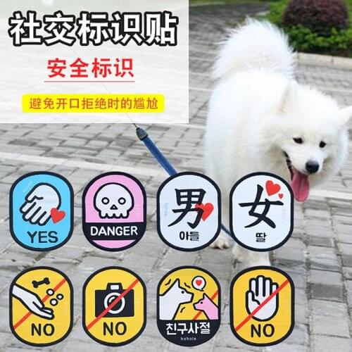 Pet Dog Puppy Towing Rope Social Reminder Warning Tick Cats Accessories Dog Out Label Sticker Pet Supplies Dogs Accessories