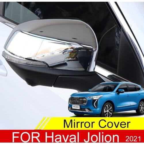For Haval Jolion 2021 Chrome ABS Side Door Rear View Mirrors Covers Trim Carbon Fiber Pattern Car Accessories 2Pcs