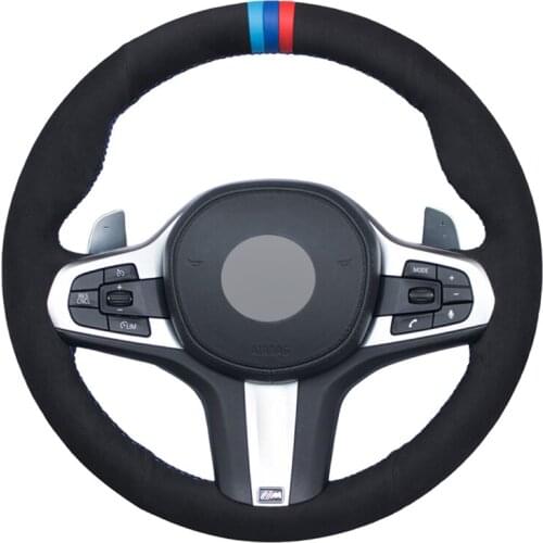 Black Suede No-slip Car Steering Wheel Cover for BMW M Sport G30 G31 G32 G20 G21 G11 G12 G14 G15 G16 X3 G01 X4 G02 X5 G05 X7 G07