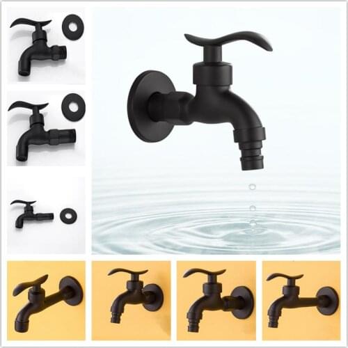 G1/2 Black Retro Faucet Brass Single Cold Quick Open Washing Machine 4' Water Nozzle Faucet Laundry Pool Mop Pool Tap