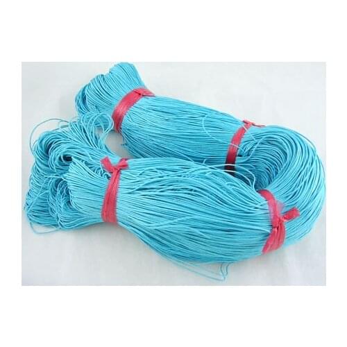 Cotton Wax Cord, Cyan, 1mm in diameter, about 430m/bundle