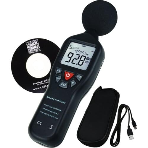 Sound Level Meter with Data Record Function High Accuracy Measuring 30dB-130dB with Backlit Display Compact Professional