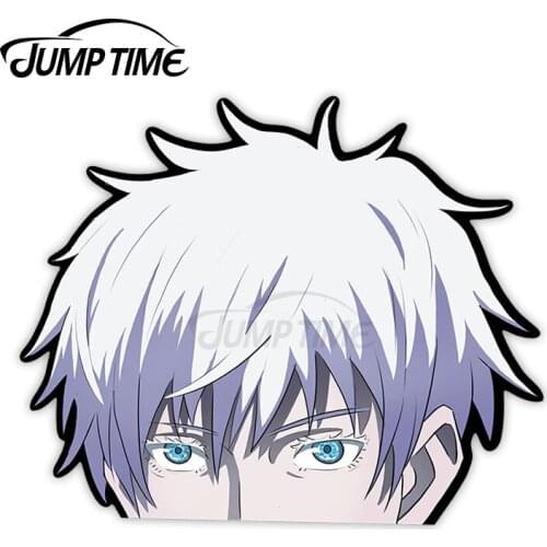 JumpTime 13 x 11.5cm Satoru Gojo Peeker Sticker Jujutsu No Kaisen Car Stickers Vinyl Decal Trunk Scratch-proof Sticker Decor