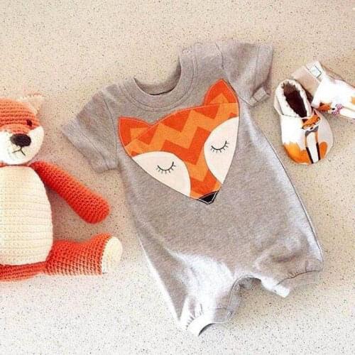 Newborn Baby Boys Girls Fox Romper Jumpsuit Outfit Kids Baby Boy girls Clothes Summer Short sleeve Playsuit Outfits