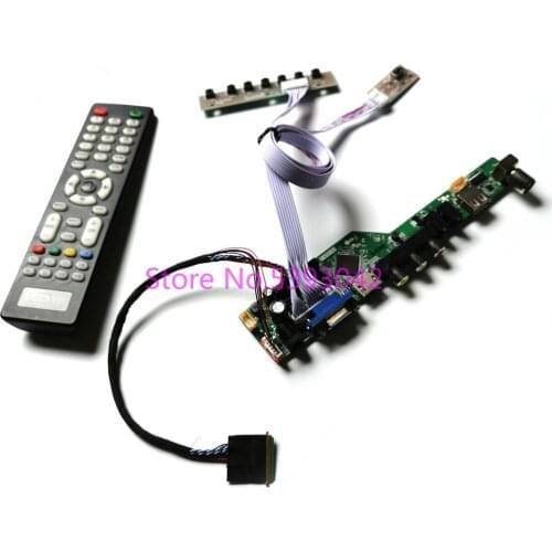 KIT for B173RW01 V.0 V.1 V.2 V.3 V.4 V.5 40-Pin LVDS analog 1600*900 LCD remote+keyboard VGA USB AV TV control drive board