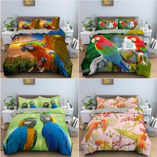 Animal Parrot Pattern Duvet Cover Bedding Set Luxury Cozy 3D Printed Quilt Cover For Bedroom Polyester Home Textile