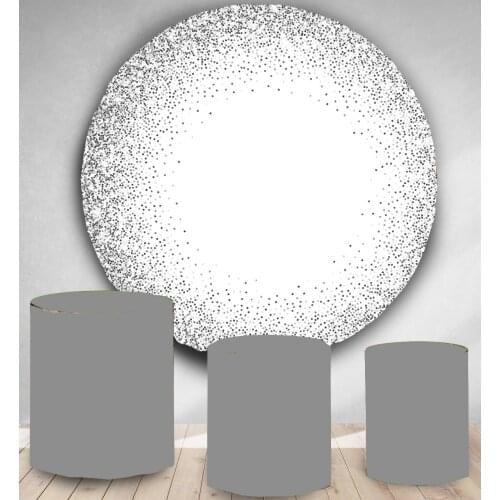 Round Circle backdrop background customized silver birthday party decor studio baby shower cake candy table cover YY-126