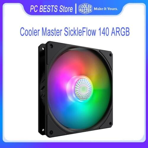 Cooler Master SICKLEFLOW 140 ARGB 140mm 5V PWM Computer Case Fan New Blade Design Addressable RGB CPU Cooler Replace Fan