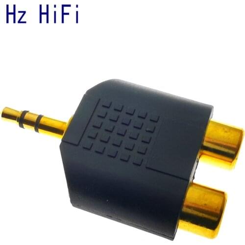 2PCS HOT NEW 3.5mm AUX male to 2 RCA Female Audio Adapter for Computer Speaker Earphone Headphone Stereo Aux Splitter Connector