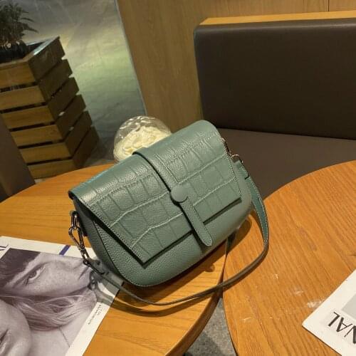 2021 New Fashion Design Crocodile Pattern Real Leather Women Shoulder Crossbody Bag Small High Quality Messenger Bag Dropship