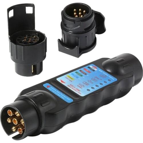 New European 7 Pin Truck Trailer Plug Socket Tester Wiring Circuit Light Test Tool Auto Accessories
