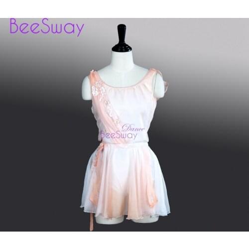 Adult Peach Professional Ballet Dress White Blue Chiffon Ballet Stage Costume For Women Ballet Attire for girls