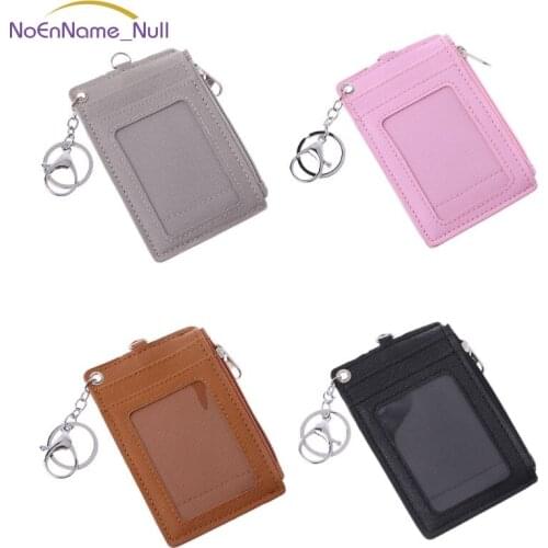 Portable Leather Business ID Card Credit Badge Holder Coin Purse Wallet Keychain JUL29
