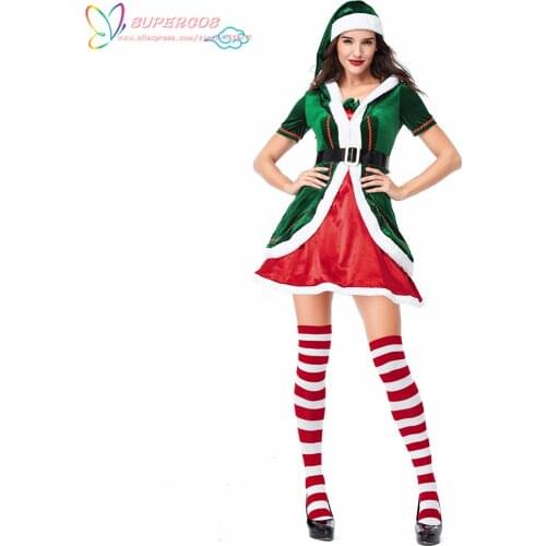 Christmas new green elf dress suit party role playing cosplay performance costume,Perfect Custom For you