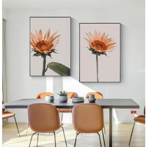 Nordic Sunflower Flower Botanical Canvas Painting Posters And Prints Wall Art Picture Modern For Kids Room Home Decoration