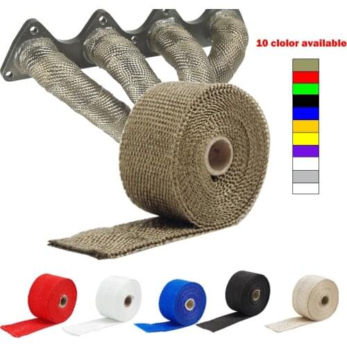 50mm*5M 5M Glass Fibe Car Motorcycle Exhaust Thermal Tape Header Heat Wrap Manifold Insulation Resistant with Glloves Steel Ties