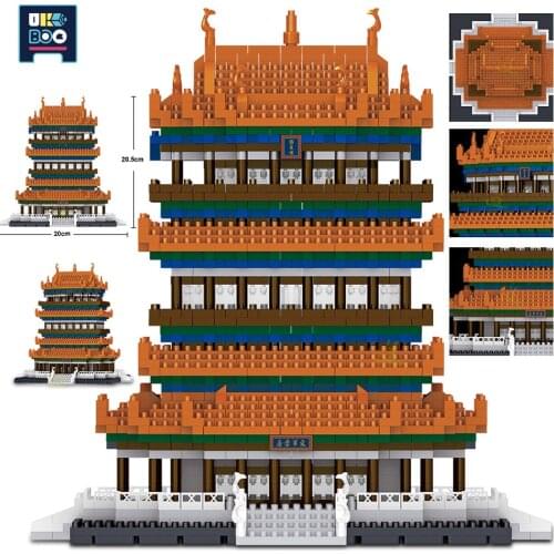 UKBOO 2761pcs Guanque Tower Constructor Micro Building Blocks 3D Model City Street View Mini Diamond Bricks Toys for Children