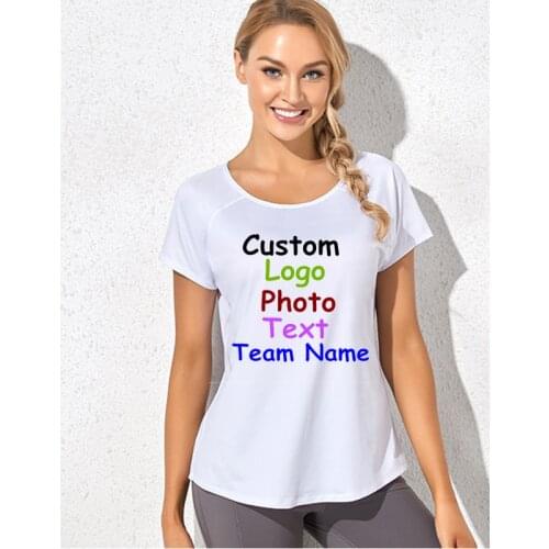 Customize your LOGO womens loose T-shirt mesh breathable sweat-absorbent strap top short sleeves