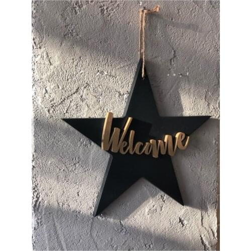 Star Welcome Door wood Home and office wall decor will change the mood of the environment laser cut and you can make your wa