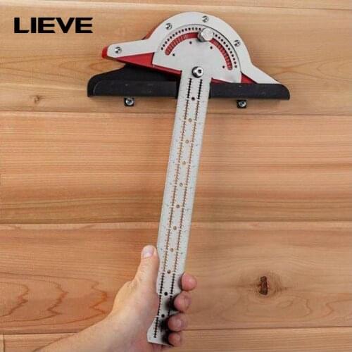 1PCS Woodworkers Edge Rule Protractor Round Head Rotary 1MM Measurement accuracy Angle Rule Tools For Woodworing