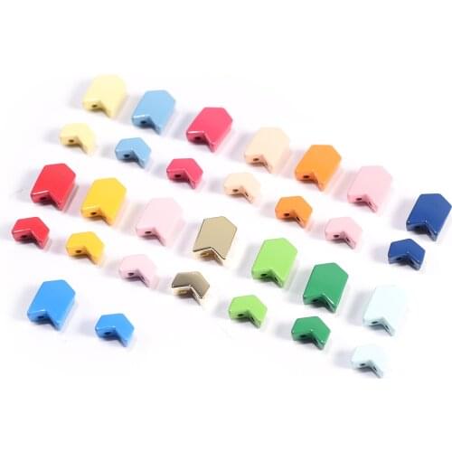 10Pcs/Lot Arrow Enamel Tile Beads Rainbow Tila Tile Metal Beads Charm for Jewelry Making Bracelet DIY Seed Beads Vsco Girl