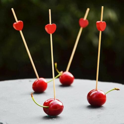 Heart Flower Bamboo Pick Party Club Home Fruit Pick Fruit Fork Kitchen Tools Home Accessories
