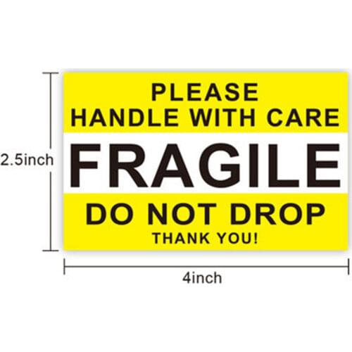 100 PCS Fragile Stickers Please Handle with Care DO NOT DROP Thank You Warning Labels for Goods Express Delivery Box Decoration