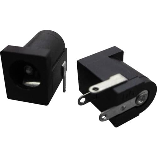 100PCS/LOT High Quality DC Jack DC-005 2.0 DC005 Power Socket, 5.5mm 2.1mm Flat Head Power Female Plug 5.5x2.1MM, Supply Jack