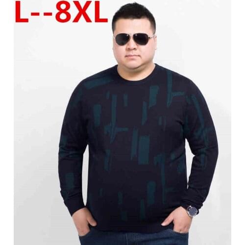 10XL 8XL 6XL 5XL Autumn Casual Mens Sweater O-Neck Striped loose Fit Knittwear Mens Sweaters Pullovers Pullover Men Pull Homme