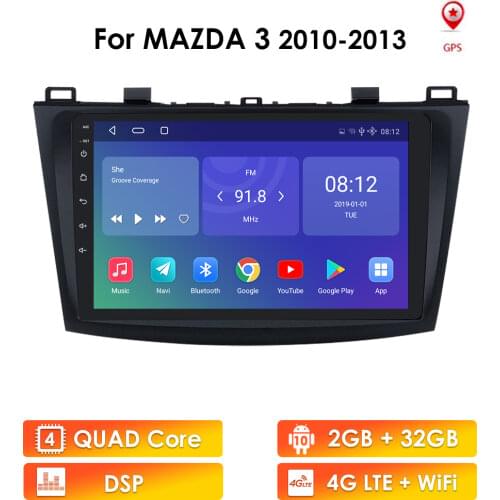 2din Android10 Car 2G 32G Radio for Mazda 3 2004-2013 Wifi Auto Stereo Car GPS Navigation Stereo Multimedia Player USB DVR